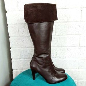 Lauren Ralph Lauren Brown Beatrice Leather Over the Knee Boots With Box Size 9.5
